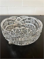 Lead Crystal  Footed Centerpiece Bowl Primrose