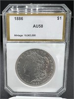 1886 Morgan Silver Dollar PCI AU 58