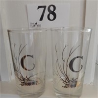 MONOGRAMMED 'C" TUMBLERS QTY 5