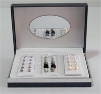 CZ, Facits & Faux Pearl Earring Set