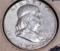 1958 P UNC Franklin Half Dollar