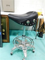 Barstool with Motorcycle Seat Adjustable