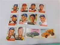 1953 Topps Baseball Cards and 2 1950s Topps Automo