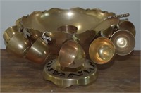 Korean Brass Punch Bowl w/ 12 Cups