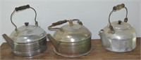 Lot of 3 Metal Tea Pots