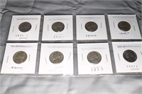 Set of 8 Jefferson Nickels