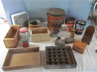 Vintage Tins / Jars / Wood Boxes
