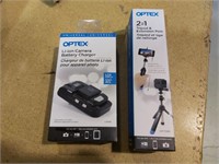 Lot of 2 OPTEX Camera Accessories, ( 1 Li-ion Came