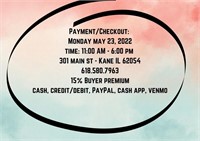 Payment/pickup time & Location Info