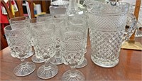 Wexford Waffle pitcher & glasses