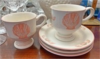 Adorable seashell pattern cups and saucers