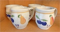 Set a four Longaberger fruit medley mugs
