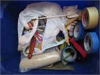 TOTE OF PAINT SUPPLIES