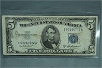 Original 1953 $5.00 Silver Certificate