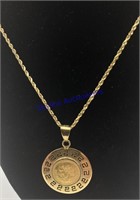 Mexico Gold Coin/Holder/Necklace