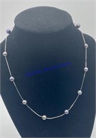 14K Gold Necklace w/Blue Pearls