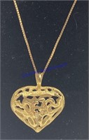 14K Gold Necklace w/14K Heart Pendant