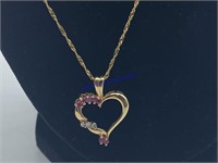 14K Gold Necklace w/14K Heart Pendant