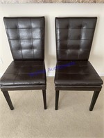 2 Faux Leather Padded Chairs