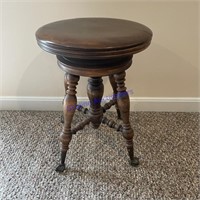 Clawed Ball Glass Footed Piano Stool