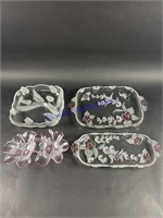 Floral Glass Serving Trays