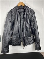Large Faux Leather Coat