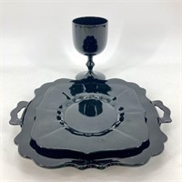 Tray- Black Amethyst Depression Glass