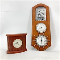 Tray- Barometer & Clock