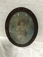 Convex Glass Framed Picture Young Girl