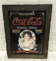 Framed Coca-Cola Glass Advertising