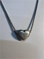 925 Sterling Chain w Sterling Floating puff heart