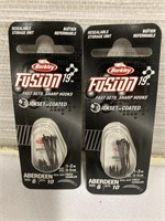 2 New Berkley Fusion19 Fast Set Sharp Hooks