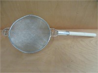 LARGE STRAINER W WOODEN HANDLE APPROX .12"