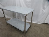 NEW S/S 2 TIER WORK TABLE APPROX. 4'