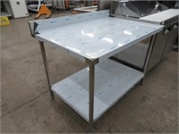 NEW 4' S/S 2 TIER WORK TABLE APPROX. 48" X 32"