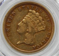 1854 $3 Gold Coin in Plastic Capsule