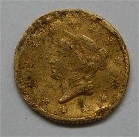 1851 $1 Gold Coin "Damaged"