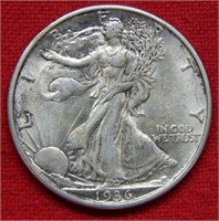 1936 D Walking Liberty Silver Half Dollar