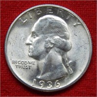 1936 D Washington Silver Quarter