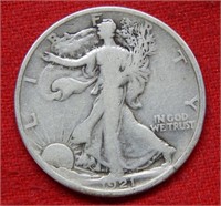 1921 Walking Liberty Silver Half Dollar