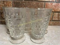 5- Vintage Whitehall Iced tea glasses, footed
