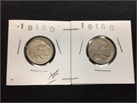 1916 D&S Buffalo Nickels