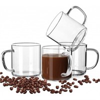Glass Coffee Mugs Set of 4