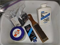 bin of small tools and pcs
