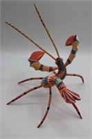 Signed Blas Oaxacan Wood Carved Lobster