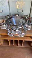 Retro MCM punch bowl set with all the cups and