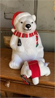 Coca Cola polar bear cookie jar with ornament