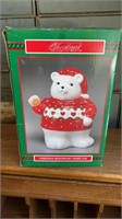 Christmas bear cookie jar