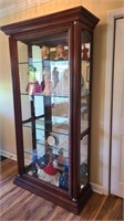 Wooden curio cabinet-contents not included