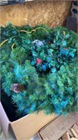 Christmas decor and wreathes and wrapping paper